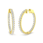 3.5 Ct to 5 Ct Diamond Hoop Earrings in 10K/14K gold and platinum with certified lab-grown or natural diamonds