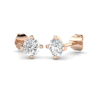 Stud Earrings with Lab Grown Round Cut Diamond - 3.00ct in 10K/14K gold and platinum with certified lab-grown or natural diamonds