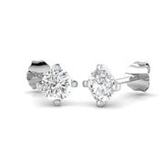 Stud Earrings with Lab Grown Round Cut Diamond - 3.00ct in 10K/14K gold and platinum with certified lab-grown or natural diamonds