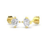Stud Earrings with Lab Grown Round Cut Diamond - 3.00ct in 10K/14K gold and platinum with certified lab-grown or natural diamonds