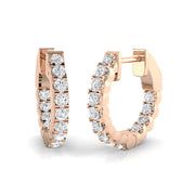 0.5 Ct to 3.5 Ct Diamond Hoop Earrings in 10K/14K gold and platinum with certified lab-grown or natural diamonds