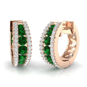 Luxury 1.25 Ct to 1.5 Ct Emerald Diamond Hoop Earrings in 10K/14K gold and platinum with certified lab-grown or natural diamonds