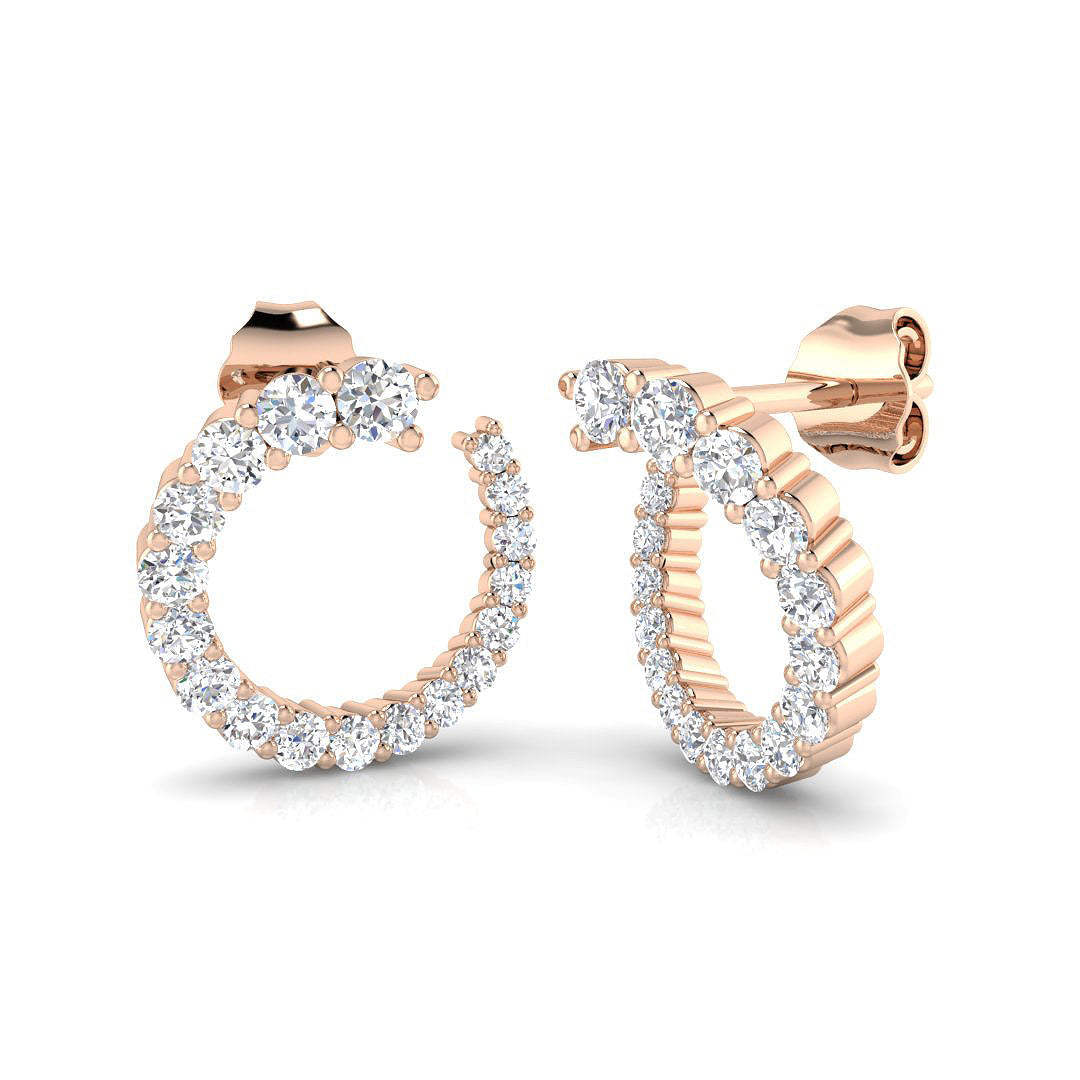 0.5 Ct Diamond Hoop Earrings in 10K/14K gold and platinum with certified lab-grown or natural diamonds