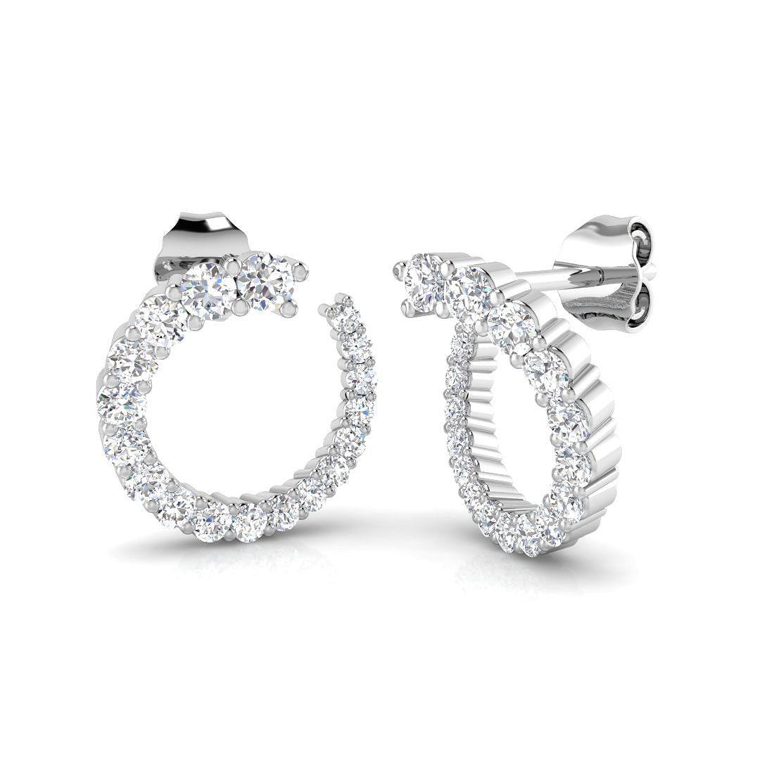 0.5 Ct Diamond Hoop Earrings in 10K/14K gold and platinum with certified lab-grown or natural diamonds