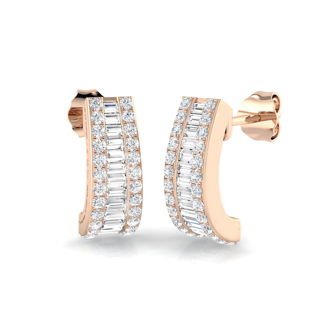 Drop Earrings with Heart Shape Diamond Cluster - 1ct to 2.5ct in 10K/14K gold and platinum with certified lab-grown or natural diamonds