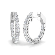 0.5 Ct Round Diamond Hoop Earrings in 10K/14K gold and platinum with certified lab-grown or natural diamonds