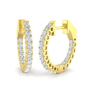 0.5 Ct Round Diamond Hoop Earrings in 10K/14K gold and platinum with certified lab-grown or natural diamonds