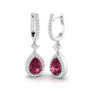 4.5 Ct Pink Pear Diamond Hoop Earrings in 10K/14K gold and platinum with certified lab-grown or natural diamonds