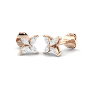 Stud Earrings with Marquise Cut Diamond Floral Cluster in 10K/14K gold and platinum with certified lab-grown or natural diamonds