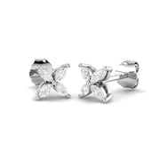 Stud Earrings with Marquise Cut Diamond Floral Cluster in 10K/14K gold and platinum with certified lab-grown or natural diamonds