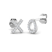 Charming 0.10 Ct Diamond XO Hugs and Kisses Stud Earrings for Women in 10K/14K gold and platinum with certified lab-grown or natural diamonds