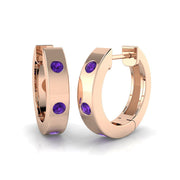 0.2 Ct Purple Diamond Hoop Earrings in 10K/14K gold and platinum with certified lab-grown or natural diamonds
