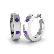 0.2 Ct Purple Diamond Hoop Earrings in 10K/14K gold and platinum with certified lab-grown or natural diamonds