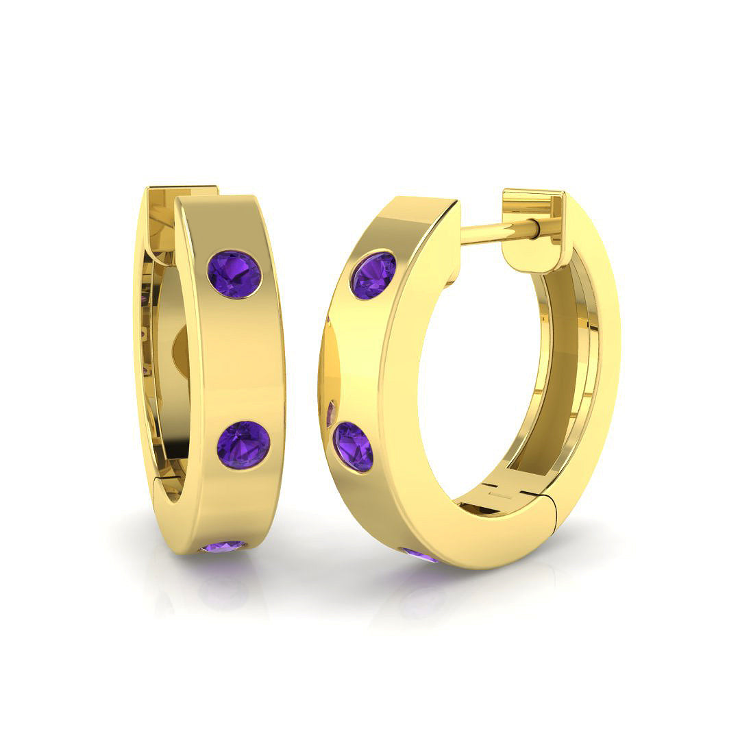 0.2 Ct Purple Diamond Hoop Earrings in 10K/14K gold and platinum with certified lab-grown or natural diamonds