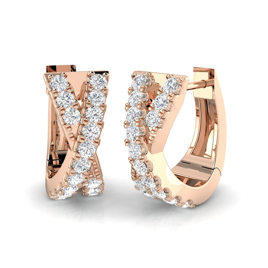 0.33 Ct Diamond Hoop Earrings in 10K/14K gold and platinum with certified lab-grown or natural diamonds