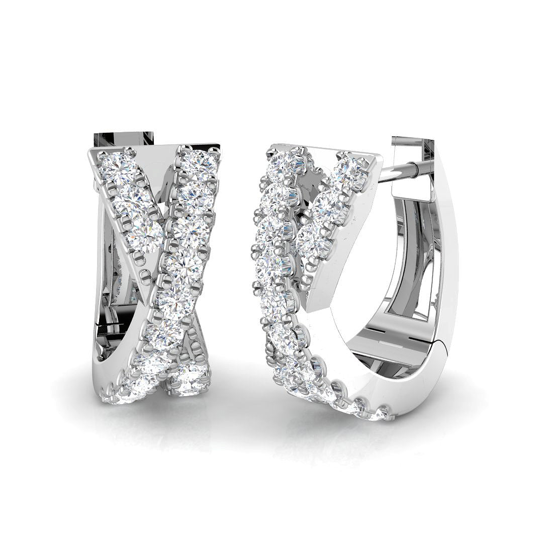 0.33 Ct Diamond Hoop Earrings in 10K/14K gold and platinum with certified lab-grown or natural diamonds