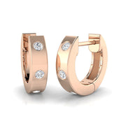 0.1 Ct Diamond Hoop Earrings in 10K/14K gold and platinum with certified lab-grown or natural diamonds