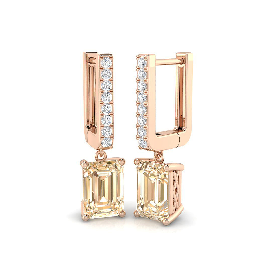 Elegant Gold Colour Hoop Diamond Earrings - Taggy Collection, 1.75ct-2.5ct in 10K/14K gold and platinum with certified lab-grown or natural diamonds