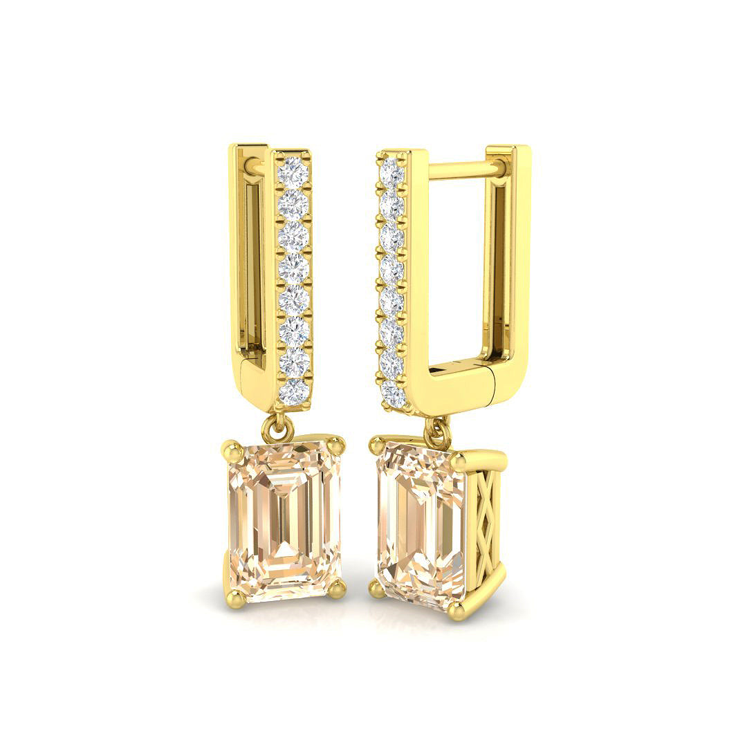 Elegant Gold Colour Hoop Diamond Earrings - Taggy Collection, 1.75ct-2.5ct in 10K/14K gold and platinum with certified lab-grown or natural diamonds