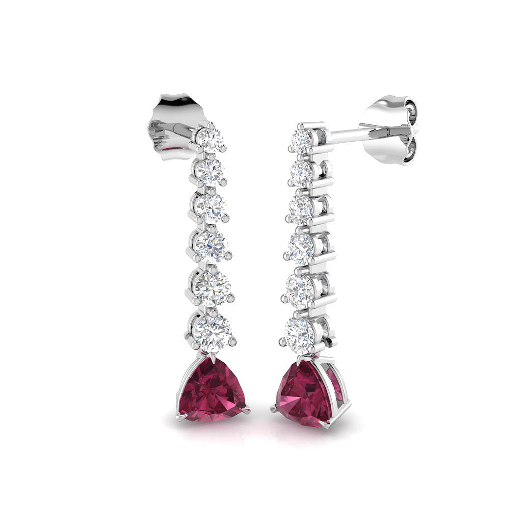 Timid Pink Tourmaline Diamond Earrings in Elegant Gold - 1.5ct Luxury Jewelry in 10K/14K gold and platinum with certified lab-grown or natural diamonds