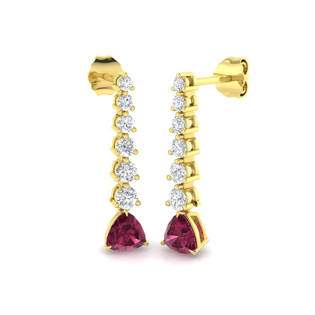 Timid Pink Tourmaline Diamond Earrings in Elegant Gold - 1.5ct Luxury Jewelry in 10K/14K gold and platinum with certified lab-grown or natural diamonds