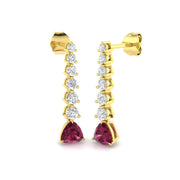 Timid Pink Tourmaline Diamond Earrings in Elegant Gold - 1.5ct Luxury Jewelry in 10K/14K gold and platinum with certified lab-grown or natural diamonds