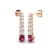Tammy Pink Tourmaline Gold Earrings - Luxury 1.25-2ct Diamond Jewelry in 10K/14K gold and platinum with certified lab-grown or natural diamonds