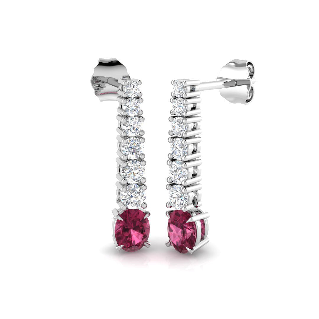 Tammy Pink Tourmaline Gold Earrings - Luxury 1.25-2ct Diamond Jewelry in 10K/14K gold and platinum with certified lab-grown or natural diamonds