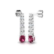 Tammy Pink Tourmaline Gold Earrings - Luxury 1.25-2ct Diamond Jewelry in 10K/14K gold and platinum with certified lab-grown or natural diamonds
