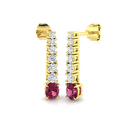 Tammy Pink Tourmaline Gold Earrings - Luxury 1.25-2ct Diamond Jewelry in 10K/14K gold and platinum with certified lab-grown or natural diamonds