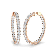 Hoop Earrings - Ereoy 11.5ct Radiant Sparkle in 10K/14K gold and platinum with certified lab-grown or natural diamonds