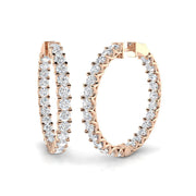 9.5 Ct Round Diamond Hoop Earrings in 10K/14K gold and platinum with certified lab-grown or natural diamonds