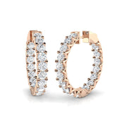 Hoop Diamond Earrings 6.5 Ct in 10K/14K gold and platinum with certified lab-grown or natural diamonds