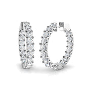 Hoop Diamond Earrings 6.5 Ct in 10K/14K gold and platinum with certified lab-grown or natural diamonds