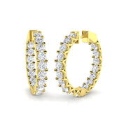 Hoop Diamond Earrings 6.5 Ct in 10K/14K gold and platinum with certified lab-grown or natural diamonds
