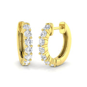 0.5 Ct to 1 Ct Diamond Hoop Earrings in 10K/14K gold and platinum with certified lab-grown or natural diamonds