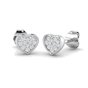 0.1-0.25ct Heart Cluster Diamond Stud Earrings in 10K/14K gold and platinum with certified lab-grown or natural diamonds