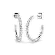0.5 Ct Diamond Hoop Earrings in 10K/14K gold and platinum with certified lab-grown or natural diamonds