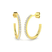 0.5 Ct Diamond Hoop Earrings in 10K/14K gold and platinum with certified lab-grown or natural diamonds