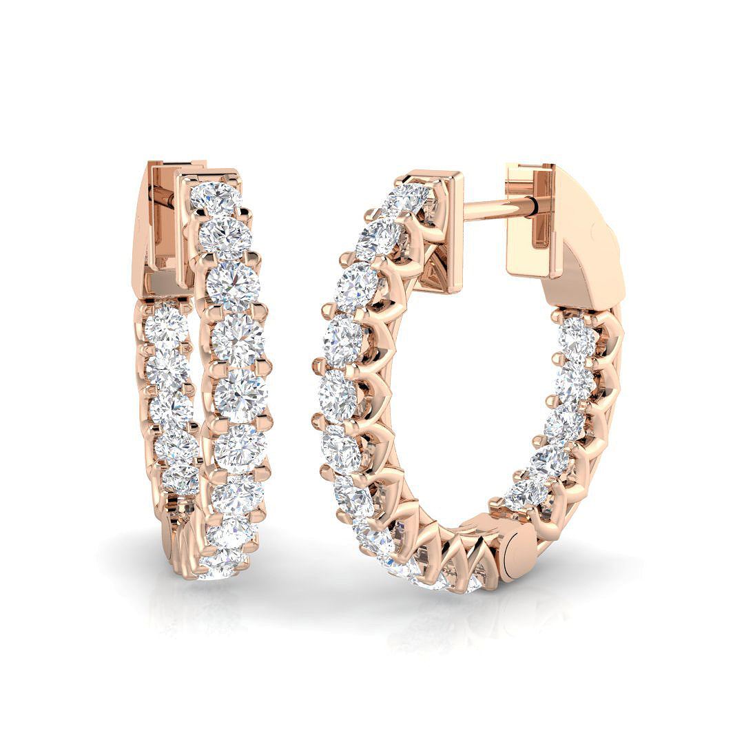 Hoop Earrings - 0.9 Carat Lab-Grown Diamond Sparkle in 10K/14K gold and platinum with certified lab-grown or natural diamonds