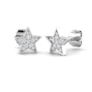 Dainty 0.10 Ct Diamond Star Stud Earrings in in 10K/14K gold and platinum with certified lab-grown or natural diamonds