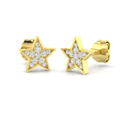 Dainty 0.10 Ct Diamond Star Stud Earrings in in 10K/14K gold and platinum with certified lab-grown or natural diamonds