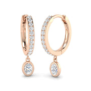 Elegant Eatby Gold Drop & Trilogy Diamond Earrings - 0.5ct Luxury Style in 10K/14K gold and platinum with certified lab-grown or natural diamonds