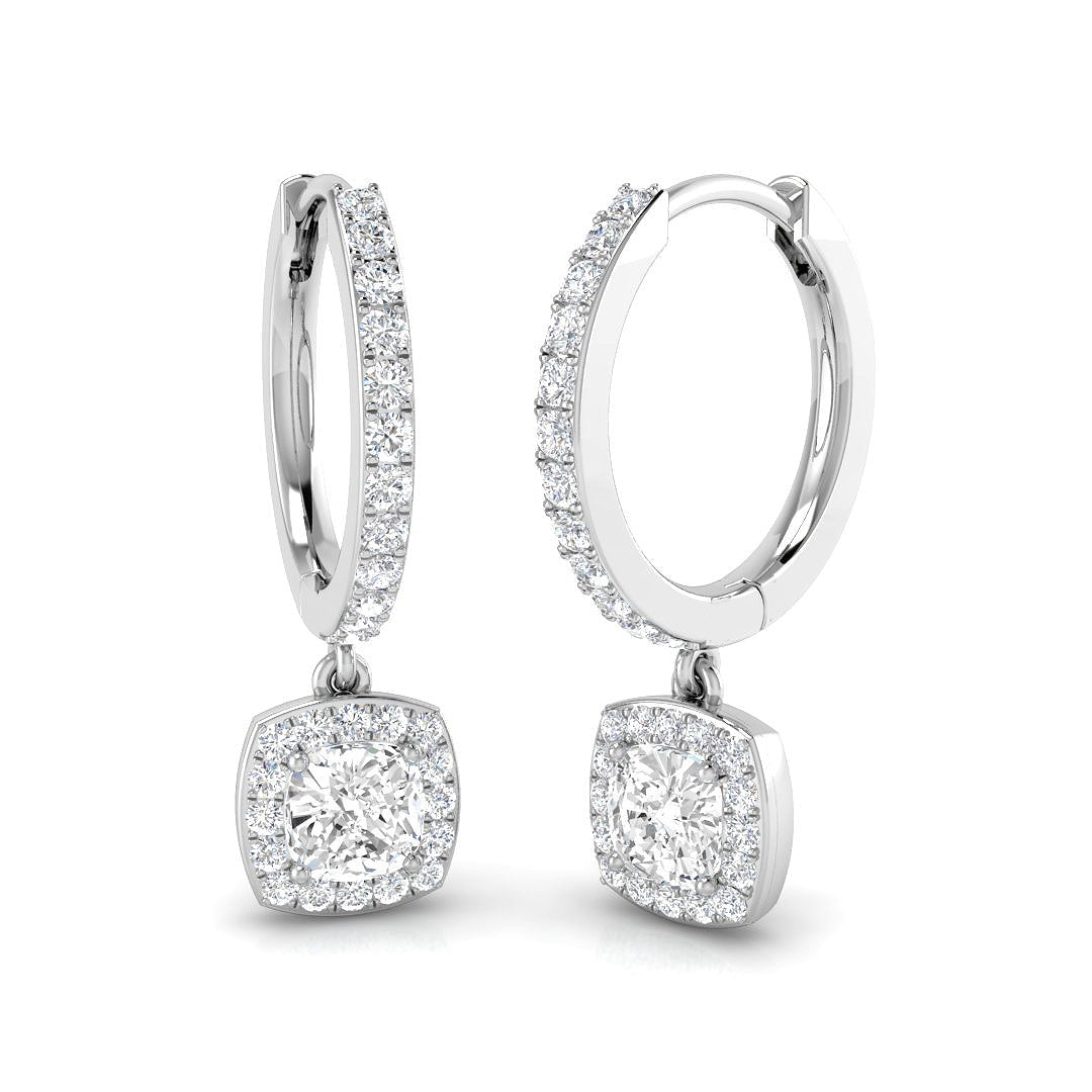 Entoy 1ct Gold Drop & Trilogy Diamond Earrings - Luxury Jewelry in 10K/14K gold and platinum with certified lab-grown or natural diamonds
