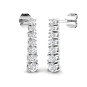 Crimp Luxury Gold Drop Trilogy Diamond Earrings - Elegant Sparkle in 10K/14K gold and platinum with certified lab-grown or natural diamonds