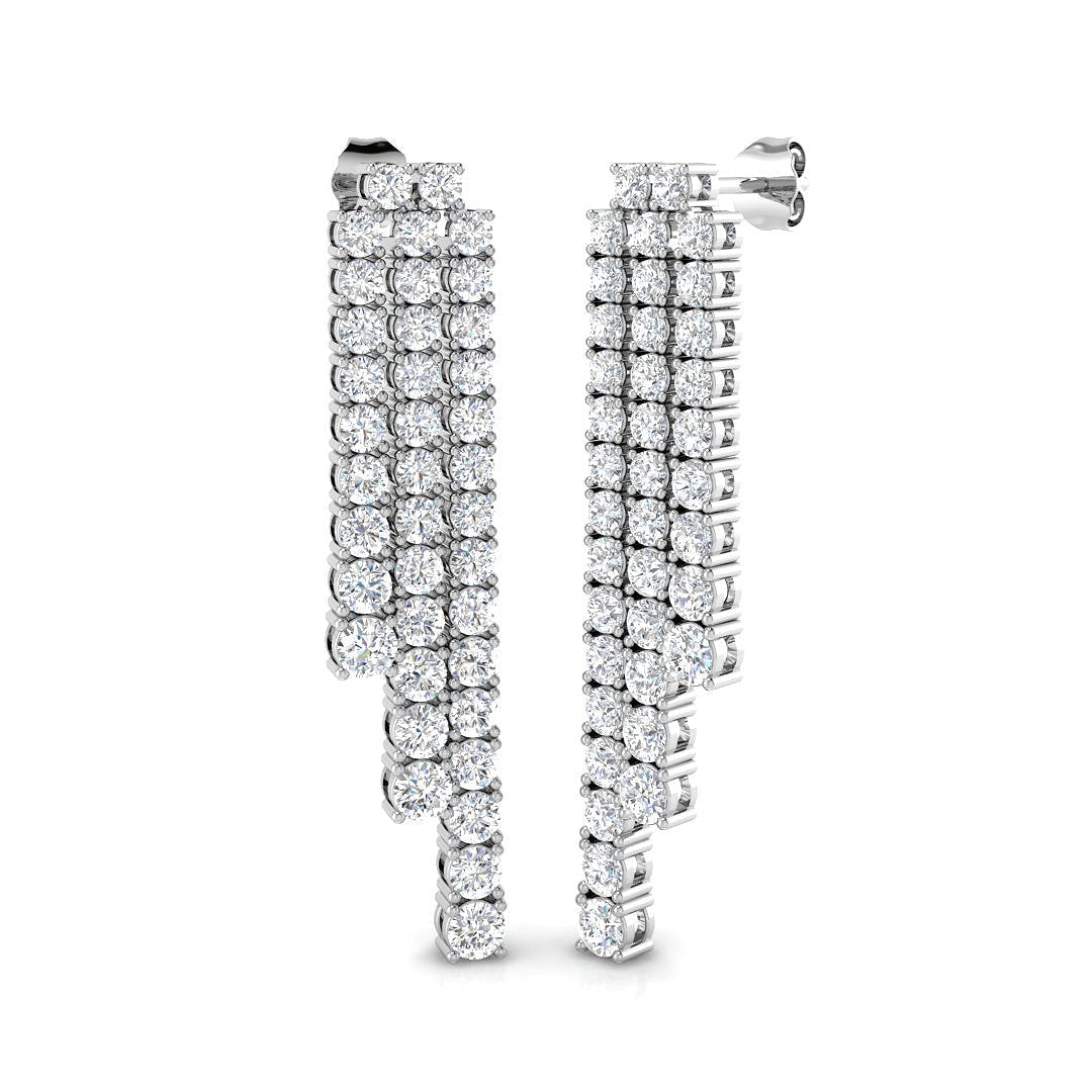Diamond Waterfall Drop Earrings in in 10K/14K gold and platinum with certified lab-grown or natural diamonds