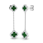 Emerald Diamond Drop Link Earrings in Gold & Platinum - Luxury Jewelry in 10K/14K gold and platinum with certified lab-grown or natural diamonds