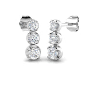 Erlty Luxury Gold Drop & Trilogy Diamond Earrings 0.5ct-1ct in 10K/14K gold and platinum with certified lab-grown or natural diamonds