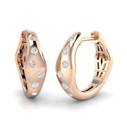 0.2 Ct Diamond Hoop Earrings in 10K/14K gold and platinum with certified lab-grown or natural diamonds