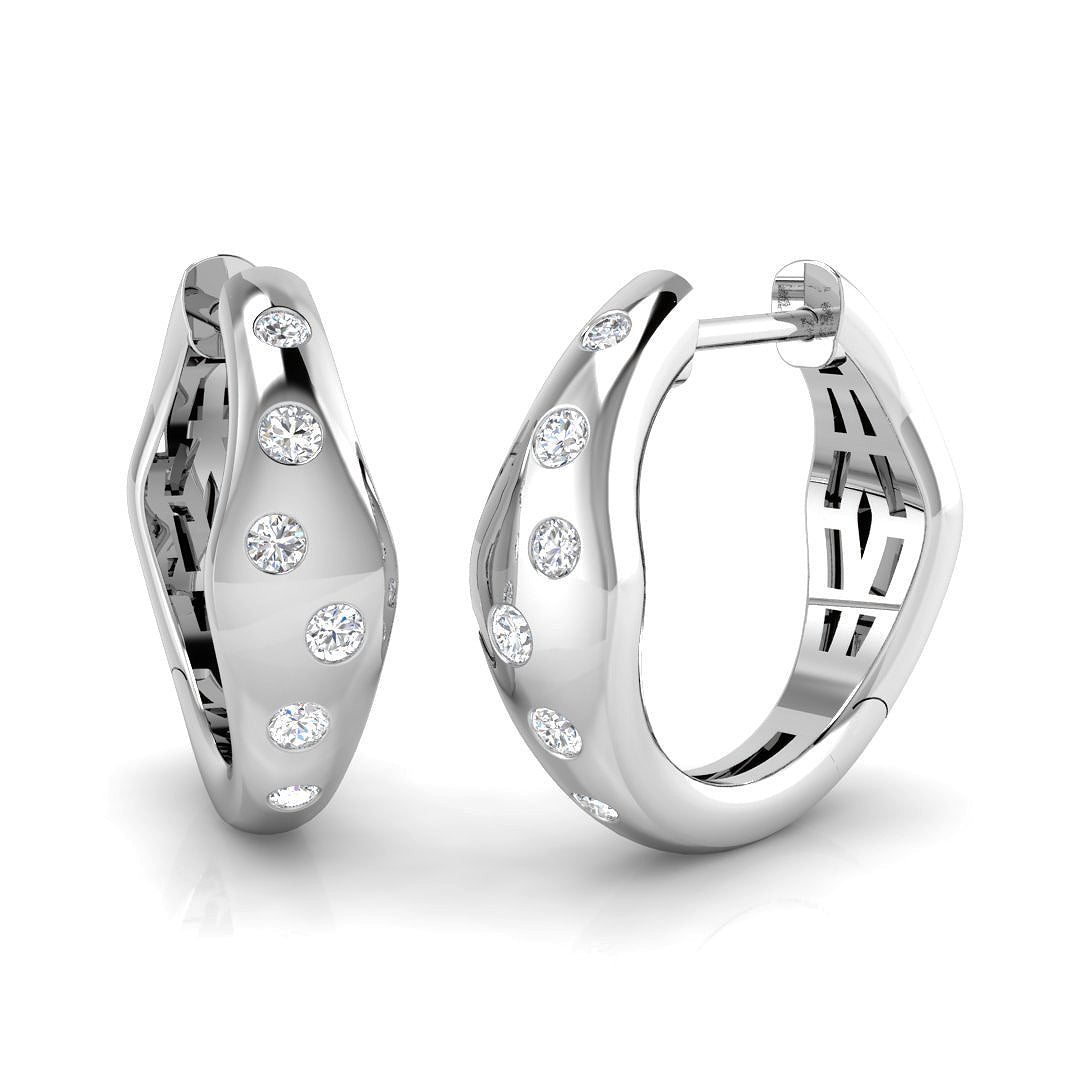 0.2 Ct Diamond Hoop Earrings in 10K/14K gold and platinum with certified lab-grown or natural diamonds